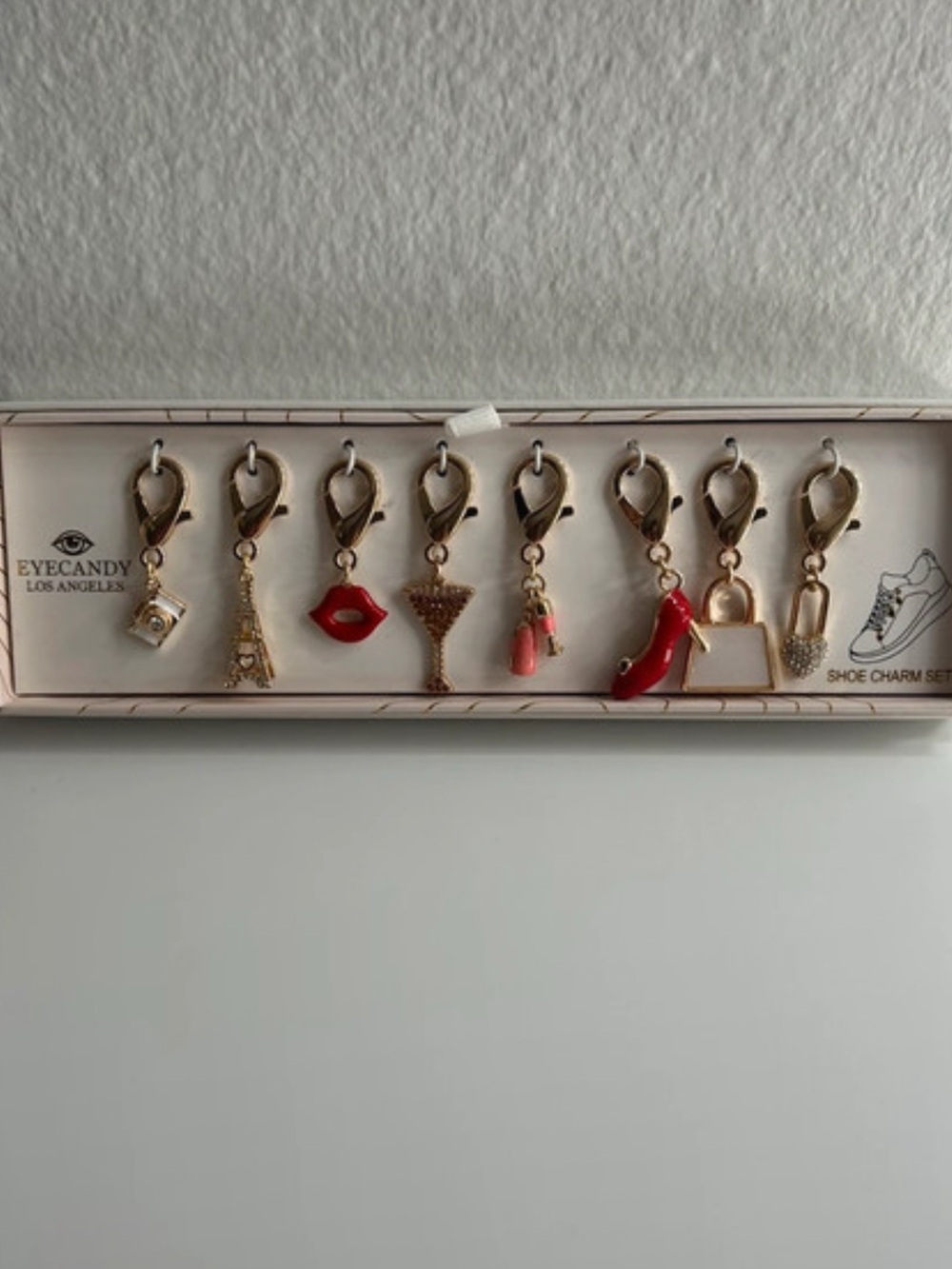 eye candy Red & Gold Shoe Charm set.